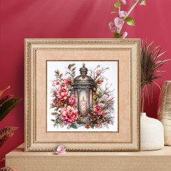 Cross stitch kit  Lantern in Bloom 26 x 26 cm 70-44