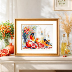 Cross stitch kit  Pomegranate Breakfast 32 x 26 cm 70-49
