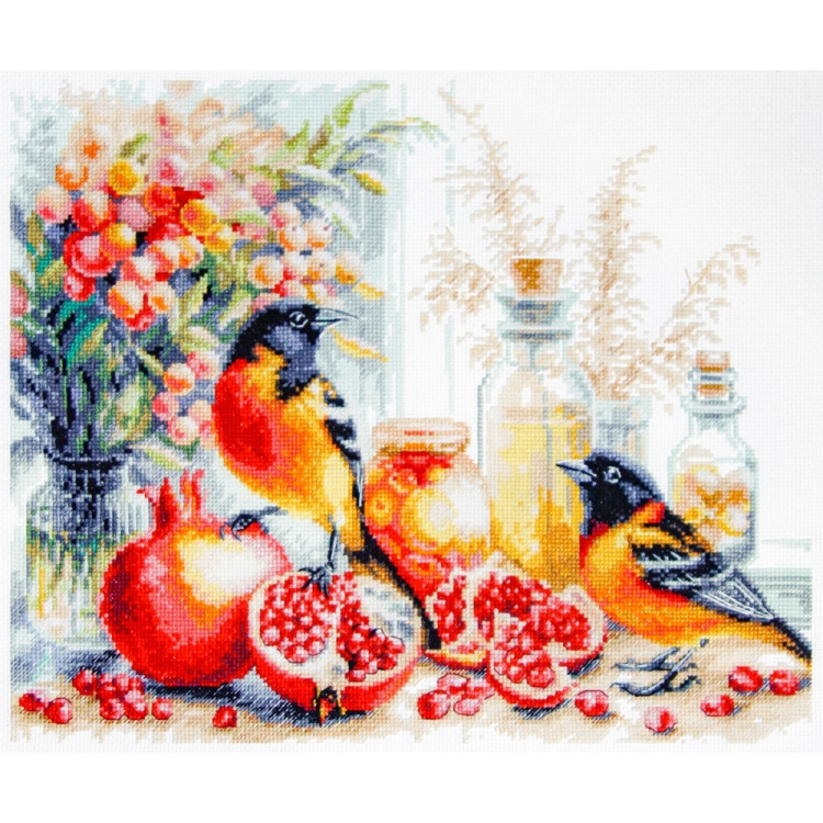 Cross stitch kit  Pomegranate Breakfast 32 x 26 cm 70-49