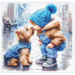 Cross stitch kit  First Friend 27 x 27 cm 70-51