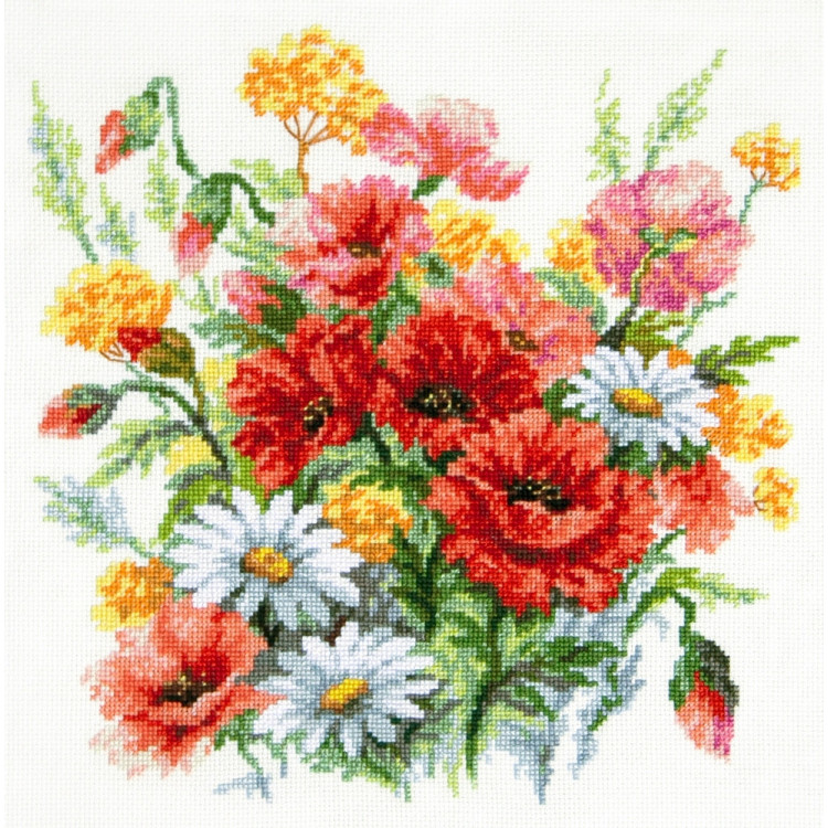 Cross stitch kit  Wildflowers 26 x 26 cm 70-58