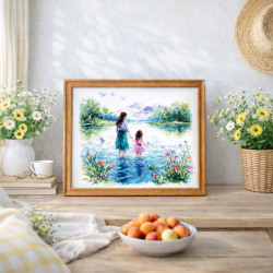 Cross stitch kit  With Mom! 24 x 26 cm 70-60