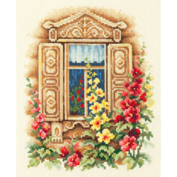 Cross stitch kit  Lovely Window 16 x 20 cm 74-02