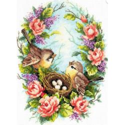 Cross stitch kit  Family nest 19 x 25 cm 64-05