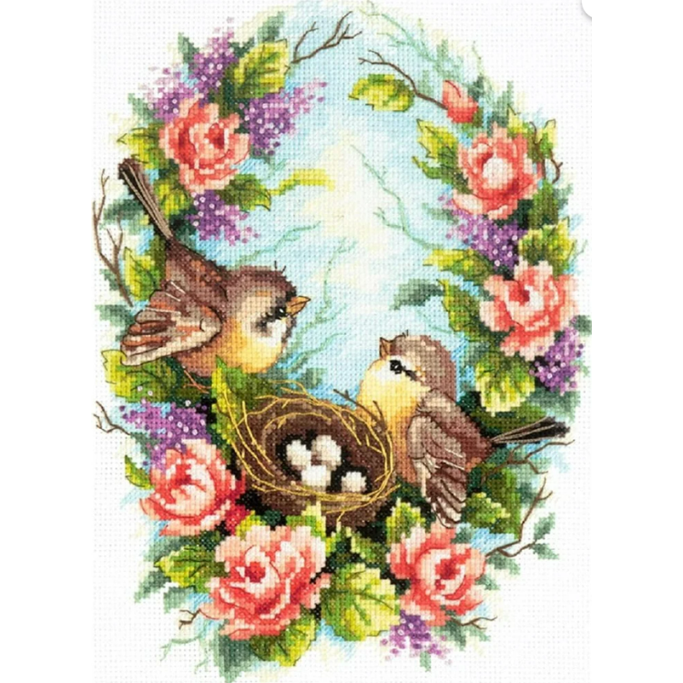 Cross stitch kit  Family nest 19 x 25 cm 64-05
