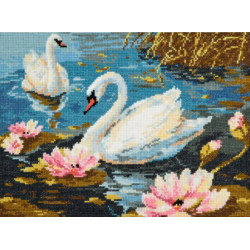 Cross stitch kit  Swan couple 30 x 21 cm 64-01
