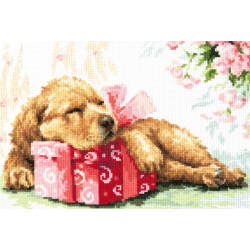 Cross stitch kit  Guarding your gift 26 x 18 cm 59-25