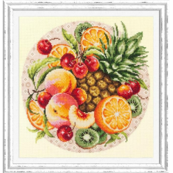 Cross stitch kit  Exotic fruits 27 x 27 cm 54-04