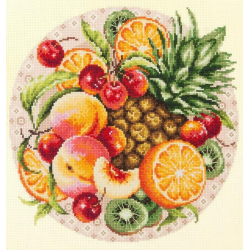 Cross stitch kit  Exotic fruits 27 x 27 cm 54-04