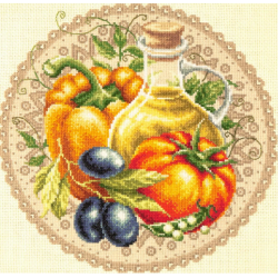 Cross stitch kit  Mediterranean salad 27 x 27 cm 54-01