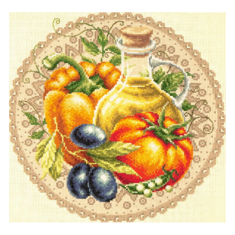 Cross stitch kit  Mediterranean salad 27 x 27 cm 54-01