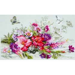Cross stitch kit  Country Bouquet 40 x 25 cm 510-228