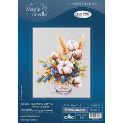 Cross stitch kit  Blooming Cotton and Blueberry 18 x 23 cm 510-226