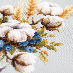 Cross stitch kit  Blooming Cotton and Blueberry 18 x 23 cm 510-226