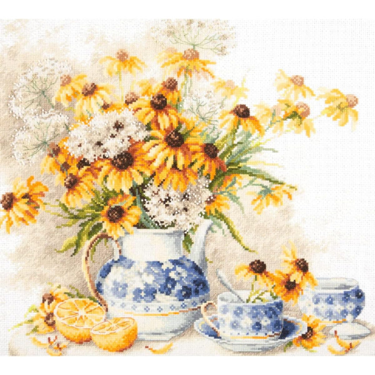 Cross stitch kit  Flower tea 40 x 35 cm 50-08