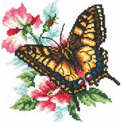 Cross stitch kit  Swallowtail butterfly 17 x 18 cm 42-10