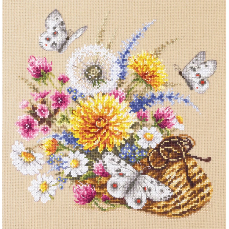Cross stitch kit  Meadow Flowers 22 x 25 cm 40-81
