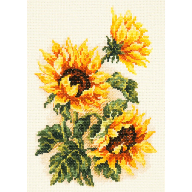 Cross stitch kit  Three Sunflowers 15 x 22 cm 40-78