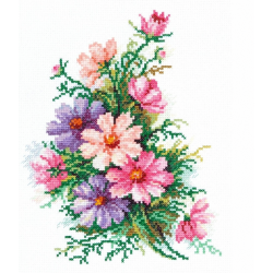 Kreuzstich-Set "Kosmosblumen" 18 x 24 cm 40-54 MN-40-54