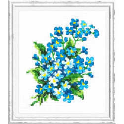 Cross stitch kit  Forget-me-nots 10 x 11 cm 28-06