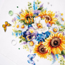 Cross stitch kit  Bouquet with Sunflowers 26 x 19 cm 210-312