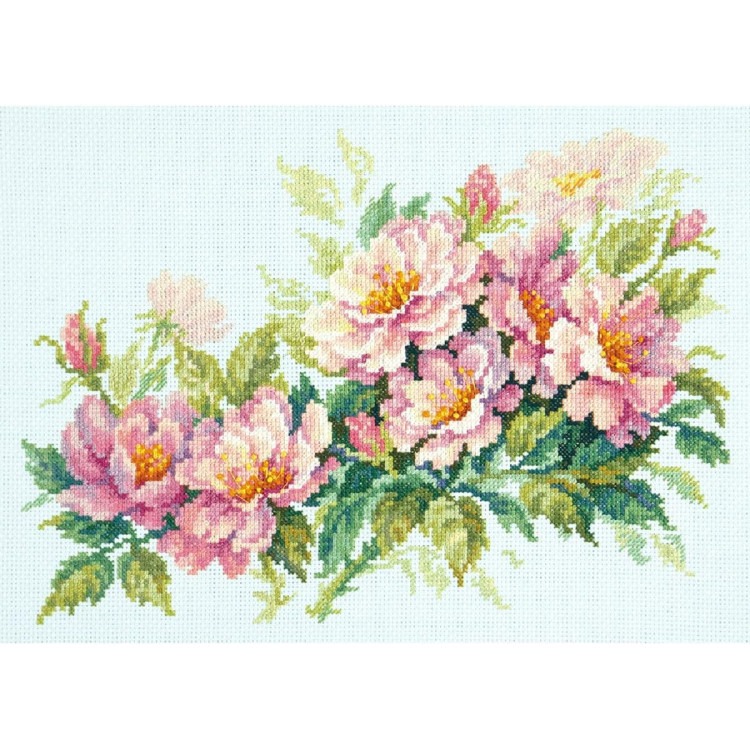 Cross stitch kit  Dog-rose flowers 30 x 20 cm 210-268