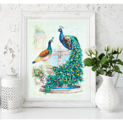 Cross stitch kit  Peacocks 30 x 40 cm 210-213
