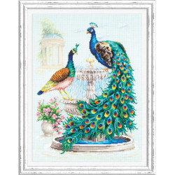 Cross stitch kit  Peacocks 30 x 40 cm 210-213