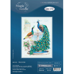 Cross stitch kit  Peacocks 30 x 40 cm 210-213