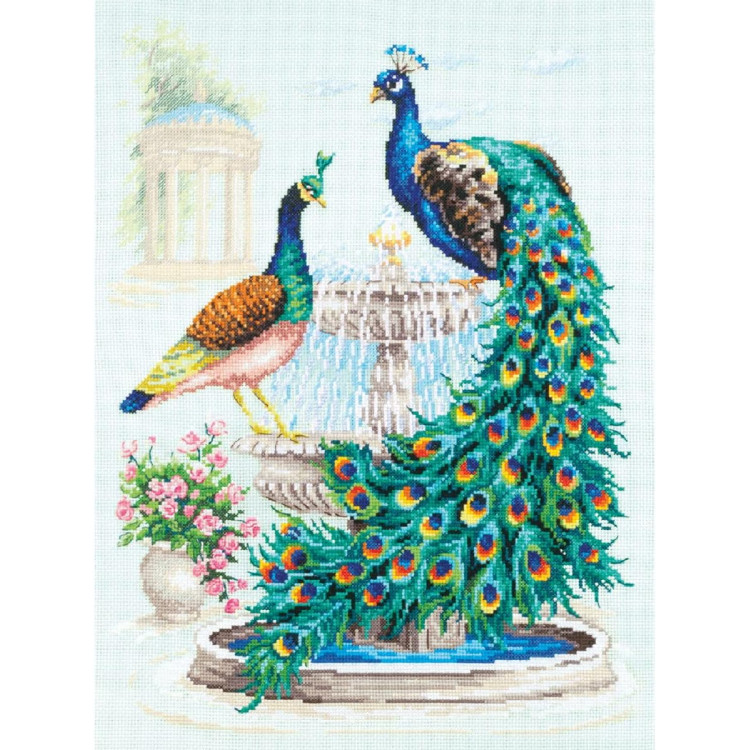 Cross stitch kit  Peacocks 30 x 40 cm 210-213