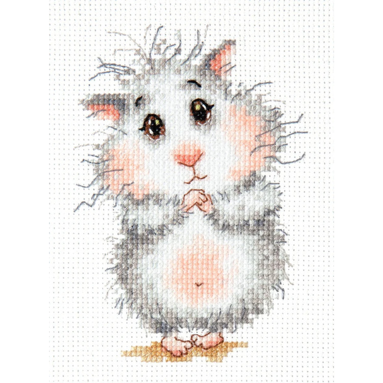 Cross stitch kit  Buy a hamster, please! 9 x 13 cm 19-16