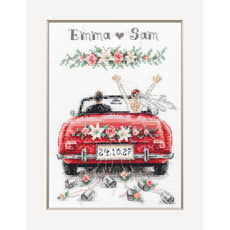Cross stitch kit Just Married 15x20 cm SRA1053