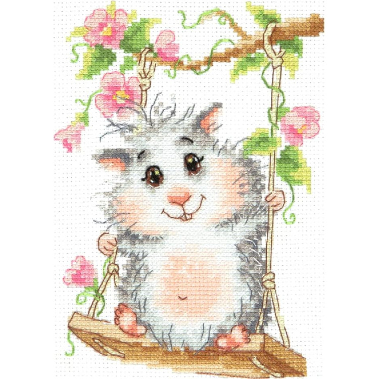 Cross stitch kit On the swing 12 x 17 cm 19-13