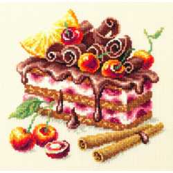 Cross stitch kit  Cherry Cake 17 x 17 cm 120-072