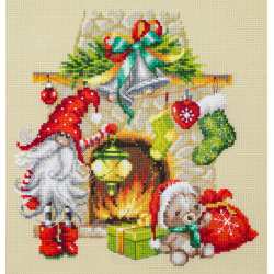 Cross stitch kit  Waiting for Christmas 22 x 22 cm 100-251