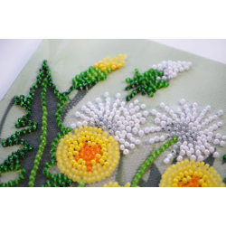 Mini Bead Embroidery Kit on Art Canvas "Favorite dandelion" AAM-254