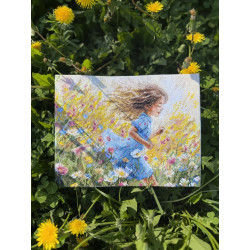 Kreuzstich-Set „Schneller als der Wind“ 25,5 x 19,5 cm SANB-31