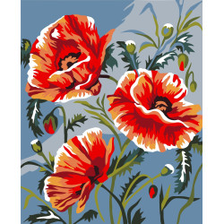 Wizardi painting by number kit. Poppies 13x16 cm MINI026