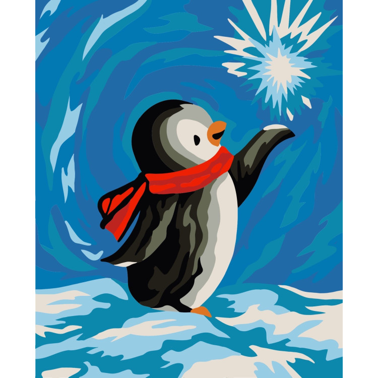 Картина Wizardi по номерам. Пингвин 13x16 см MINI054