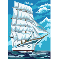 Wizardi painting by number kit. Snow-white sails 13x16 cm MINI112