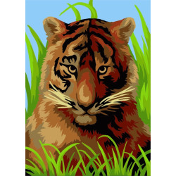 Wizardi painting by number kit. Baby tiger 13x16 cm MINI116