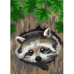 Paint by Numbers kit. Little Raccoon 13x16 cm MINI133