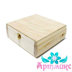 Box-barrel made of solid pine, size 25x25xh10 cm AH616001F