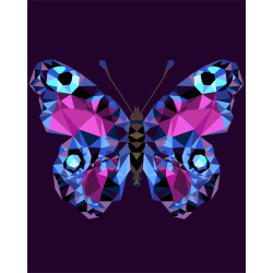 Painting by numbers kit. P003 Butterfly (polygon style) 40*50