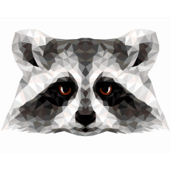 (SALE) Painting by numbers kit. P006 Raccoon (polygon style) 40*50