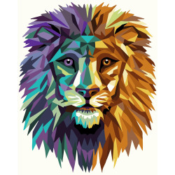 Painting by numbers kit. P007 P007 Lion (polygon style) 40*50