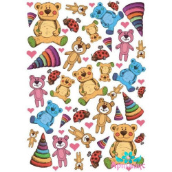 Rice card for decoupage "Children's toys, bears and pyramids" size: 21*30 cm AM400283D