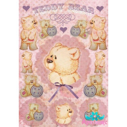 Rice card for decoupage "Thoughtful Teddy" size: 21*30 cm AM400284D