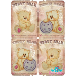 Rice card for decoupage "Teddy with a button" size: 21*30 cm AM400286D