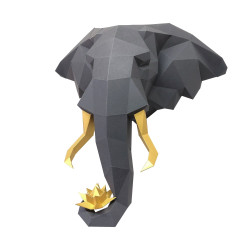 Набор для 3D-поделки из бумаги Wizardi Слон и лотос PP-1SLL-2GG